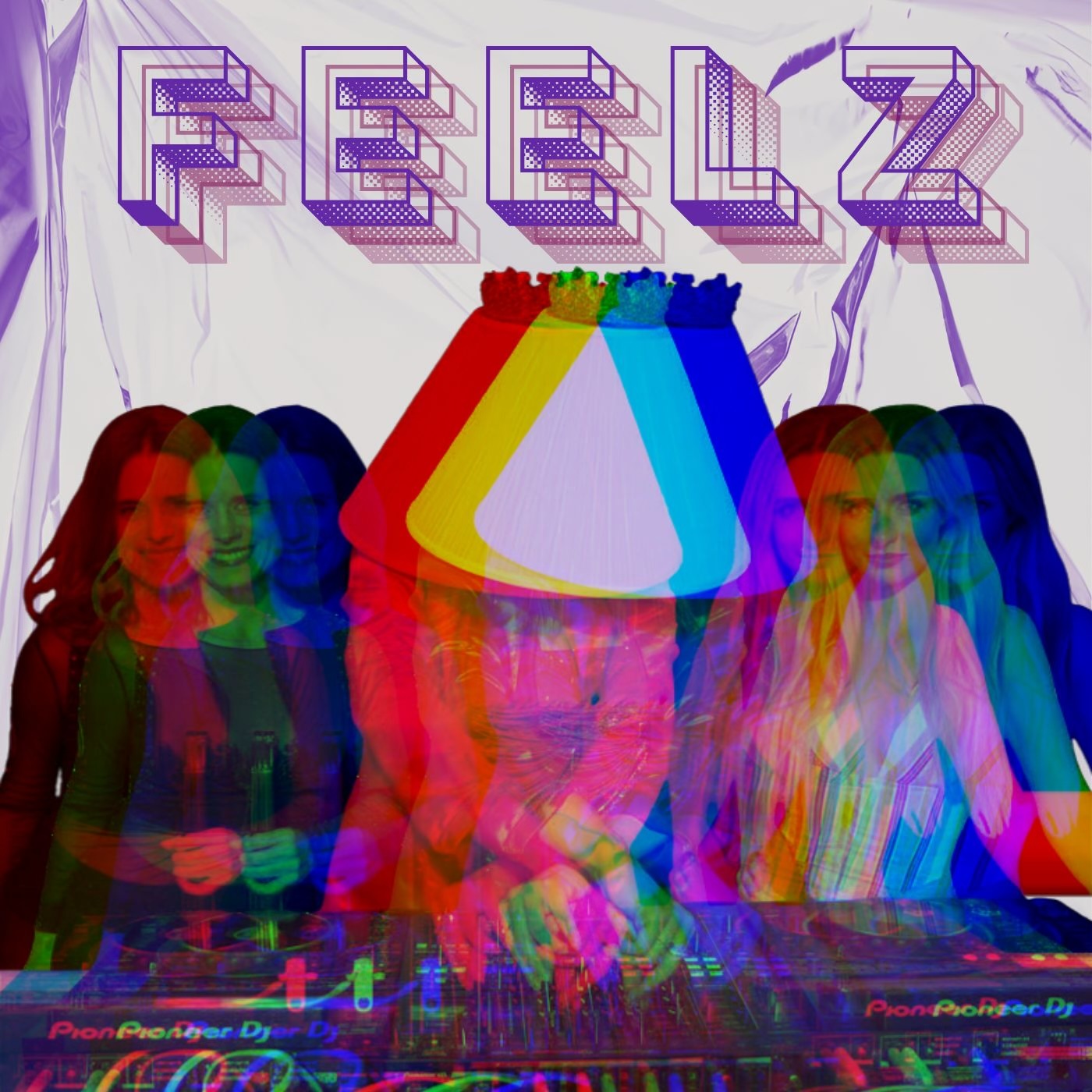 FEELZ single cover artwork featuring Kirsten Collins, Sh!tty Princess and Nathalie Bonin